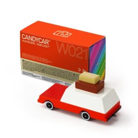 CANDYCAR Wooden Diecast Collection - Luggage Wagon, Premium Handcrafted Beech Wood Toy Car