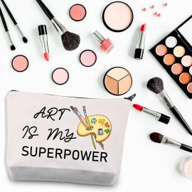 BDPWSS Art Teacher Makeup Bag Art Student Graduation Gift Artist Painter Gift Art Is My Superpower Art Teacher Appreciation Travel Pouch (Art power)