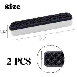 TANG SONG 2 PCS Rectangle Silicone Make up Brush Holder Cosmetic Storage Box Desktop Organizers (Black)