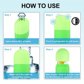 Ice Roller for Face and Eye, Silicone Ice Mold for Face,Facial Ice Roller Skin Care Tool for Eye Puffiness Relief & Remove Fine Lines & Reduce Acne Beauty Gift for Women (05 Green)