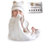 Warm Cuddles Premium Baby Bath Towel - Rayon Made from Bamboo Hooded Baby Towels - Newborn Baby Towel with Hood - Large Hooded Towel for Newborn Infant Boy Girl (White)