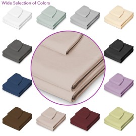 Saloniture 3-Piece Microfiber Massage Table Sheet Set - Premium Facial Bed Cover - Includes Flat and Fitted Sheets with Face Cradle Cover - Sand Brown