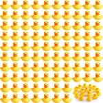 Zhanmai 400 Pcs Mini Rubber Ducks, Float Tiny Baby Shower Rubber Ducks 1.57 x 1.57 x 1.18 Inch for Preschool Bath Toy Party Decoration Fun Squeak Small Pool Toy (Yellow)