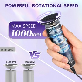 krofaue Upgrade 1000RPM Electric Foot File - Adjustable Speed Foot Sander with 60pcs Replacement Sandpaper Disk, Electric Callus Remover Professional Pedicure Tool for Women Dead Cracked Hard Skin