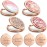 Chunful 4 Pcs Floral Pocket Mirror for Women Bulk Rhinestone Rose Gold Compact Mirror Vintage Engraved Pocket Makeup Double Sided with 1x/2x Magnifying for Bridesmaid Wedding Gifts