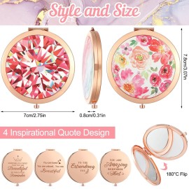 Chunful 4 Pcs Floral Pocket Mirror for Women Bulk Rhinestone Rose Gold Compact Mirror Vintage Engraved Pocket Makeup Double Sided with 1x/2x Magnifying for Bridesmaid Wedding Gifts Chunful 4 Pcs Floral Pocket Mirror for Women Bulk Rhinestone Rose Gold Compact Mirror Vintage Engraved Pocket Makeup Double Sided with 1x/2x Magnifying for Bridesmaid Wedding Gifts