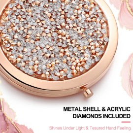Chunful 4 Pcs Floral Pocket Mirror for Women Bulk Rhinestone Rose Gold Compact Mirror Vintage Engraved Pocket Makeup Double Sided with 1x/2x Magnifying for Bridesmaid Wedding Gifts Chunful 4 Pcs Floral Pocket Mirror for Women Bulk Rhinestone Rose Gold Compact Mirror Vintage Engraved Pocket Makeup Double Sided with 1x/2x Magnifying for Bridesmaid Wedding Gifts