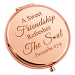 Gevody Bible Verse Gift Christian Gift for Women Compact Makeup Mirror Religious Gift for Girl Inspirational Friendship Gift Baptism Gift Easter Prayer Pocket Makeup Mirror Birthday Gift for Friend