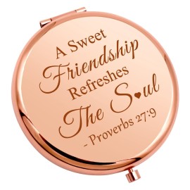 Gevody Bible Verse Gift Christian Gift for Women Compact Makeup Mirror Religious Gift for Girl Inspirational Friendship Gift Baptism Gift Easter Prayer Pocket Makeup Mirror Birthday Gift for Friend