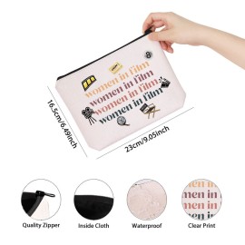 TSOTMO Female Filmmaker Gift Women in Film Cinema Film Lover Zipper Pouch Makeup Bag (women in film)
