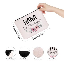 Nana Gift Live Love Spoil Grandma Mothers Day Gift Nana Travel Bag Makeup Bag (live love spoil Nana)