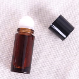 2Pcs 50ml/1.7oz Amber Glass Deodorant Roller Bottle with Plastic Roller Ball & Black Lid Deodorant Bottles Essential Oil Roller Bottles Empty Deodorant Container for Essential Oils Deodorant