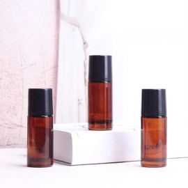 2Pcs 50ml/1.7oz Amber Glass Deodorant Roller Bottle with Plastic Roller Ball & Black Lid Deodorant Bottles Essential Oil Roller Bottles Empty Deodorant Container for Essential Oils Deodorant