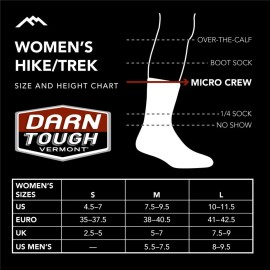 DARN TOUGH (5005) Women\'s Hike/Trek Sunset Ledge Micro Crew Lightweight with Cushion Sock - (Taupe, Small)