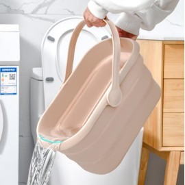 NEWCREATIVETOP Long Plastic Rectangular Handy Baskets/Mop Buckets (Collapsible Buckets 02-Brown)