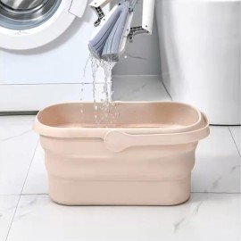NEWCREATIVETOP Long Plastic Rectangular Handy Baskets/Mop Buckets (Collapsible Buckets 02-Brown)