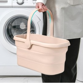 NEWCREATIVETOP Long Plastic Rectangular Handy Baskets/Mop Buckets (Collapsible Buckets 02-Brown)