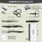 NAZQAT Multipurpose Grooming Kit - Eyebrow Trimming, Shaping, Exfoliating - Includes Tweezers, Razor, Scissors (Pack of 6)