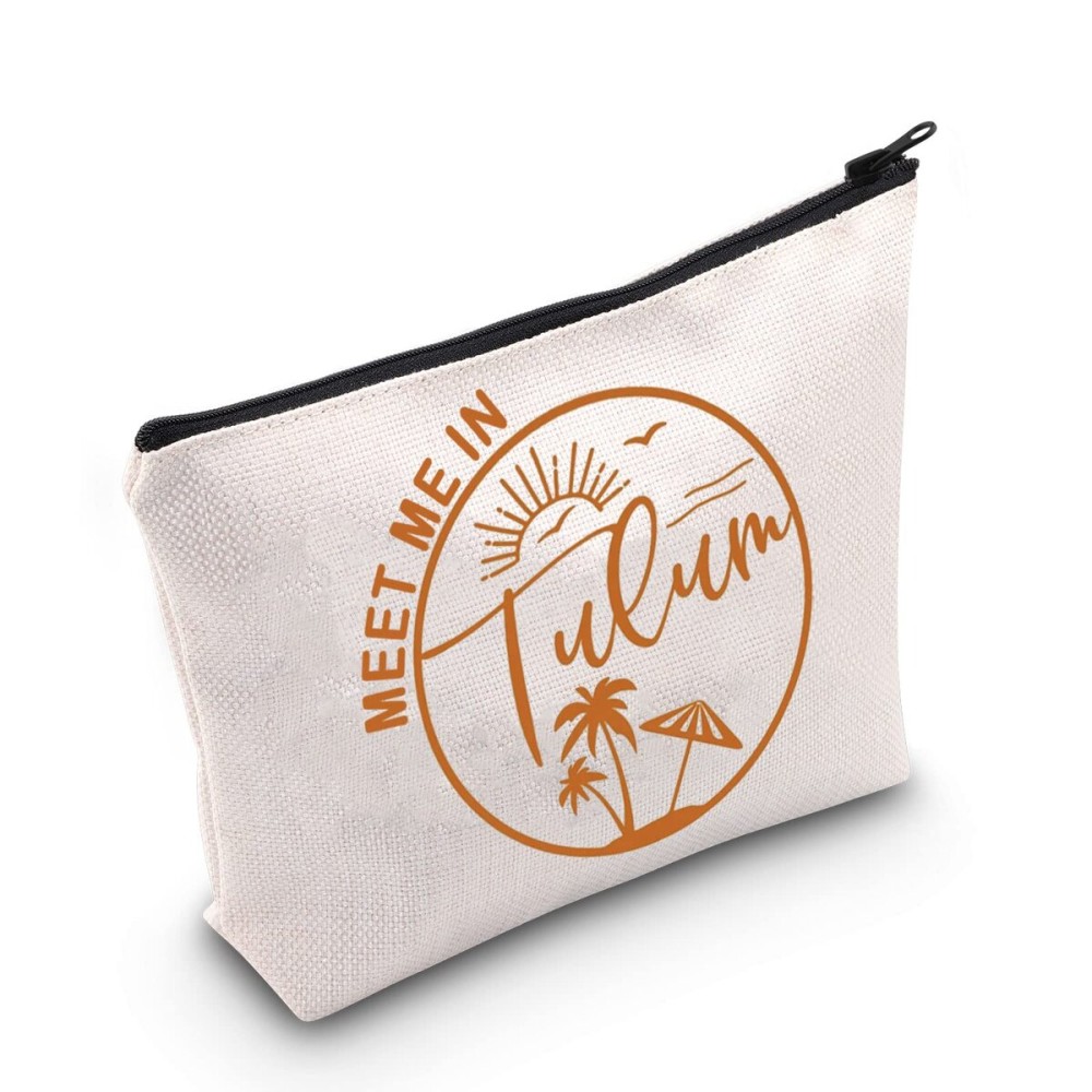 POFULL TULUM Mexico Gift Meet Me In TULUM Travel Cosmetic Pouch Tulum Wedding Welcome Gift (Tulum bag)