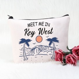 POFULL Key West Weekend Gift Meet Me In Key West Travel Cosmetic Pouch Florida Vacation Gift (Key West bag)