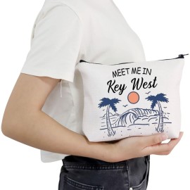 POFULL Key West Weekend Gift Meet Me In Key West Travel Cosmetic Pouch Florida Vacation Gift (Key West bag)