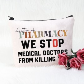 POFULL pharmacology Gift Pharmacy Tech Gift Doctor of Pharmacy Cosmetic Bag Pharmacist Gift (Doctor of Pharmacy bag)