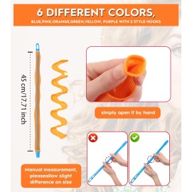 YEVYO 30 Pcs Heatless Hair Curlers Wave Curls Styling Kit with 2 Pcs Styling Hooks, No Heat Hair Curlers Heatless Wave Curlers for Women Girls Long Medium Short Hair (6 Colors, 45 cm/17.71 inch) YEVYO 30 Pcs Heatless Hair Curlers Wave Curls Styling Kit with 2 Pcs Styling Hooks, No Heat Hair Curlers Heatless Wave Curlers for Women Girls Long Medium Short Hair (6 Colors, 45 cm/17.71 inch)