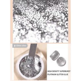 Gorvalin 3 Boxes Glitter Nail Polish, 3D Gold Silver Rose Gold Nail Art Painted Liner Nail Gel Polish Holographic Chrome Sparkle Glitter Nail Polish for Salon Home Nail Art DIY