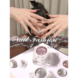Gorvalin 3 Boxes Glitter Nail Polish, 3D Gold Silver Rose Gold Nail Art Painted Liner Nail Gel Polish Holographic Chrome Sparkle Glitter Nail Polish for Salon Home Nail Art DIY