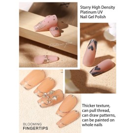 Gorvalin 3 Boxes Glitter Nail Polish, 3D Gold Silver Rose Gold Nail Art Painted Liner Nail Gel Polish Holographic Chrome Sparkle Glitter Nail Polish for Salon Home Nail Art DIY