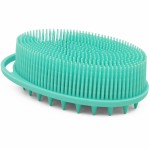 Silicone Body Brush, Exfoliating Body Scrubber, Silicone Body Scrubber Loofah, Silicone Bath Brush, Soft Exfoliating Body Bath Shower Scrubber Brush for Kids and Adults All Kinds of SkinGreen