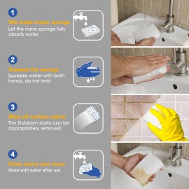100 Pack Magic Sponge Eraser, Premium Reusable Melamine Sponges, Powerful Cleaning for Kitchen, Bathroom, Walls, Shoes, Electronics, Household Cleaning Kitchen Dish Sponges. Durable & Not Easily Rip.