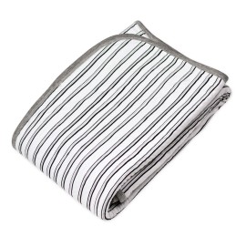 HonestBaby Matelasse Reversible Receiving Blanket 100% Organic Cotton for Baby Boys, Girls, Sketchy Stripe, One Size