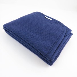 HonestBaby Matelasse Reversible Receiving Blanket 100% Organic Cotton for Baby Boys, Girls, Rainbow Stripe Blues, One Size