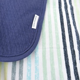 HonestBaby Matelasse Reversible Receiving Blanket 100% Organic Cotton for Baby Boys, Girls, Rainbow Stripe Blues, One Size