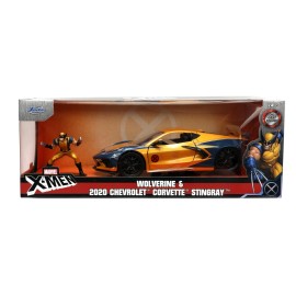Jada Toys Marvel Wolverine X-Men 1:24 2020 Chevy Corvette Die-Cast Car with 2.75 Wolverine Figure