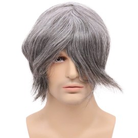 Lishy Men\'s Hairpiece Human Hair Replacement Systems Toupee for Men Thin Skin with Mono Lace Top and the Durable PU Back 10x8inch Medium Density Free Style 1B Mixed 60% White Hair Lishy Men\'s Hairpiece Human Hair Replacement Systems Toupee for Men Thin Skin with Mono Lace Top and the Durable PU Back 10x8inch Medium Density Free Style 1B Mixed 60% White Hair