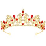 BAHABY Red Crowns for Women, Tiaras for Women, Royal Crystal Crown, Princess Queen Crown, Hair Accessories for Wedding Prom Pageant Birthday Party