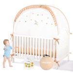 Safety Stars Crib Tent to Keep Baby from Climbing Out,Woderful Breathable Pop-up Mosquito Net Protable Baby Tent