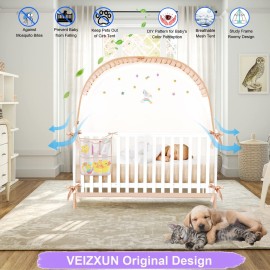 Safety Stars Crib Tent to Keep Baby from Climbing Out,Woderful Breathable Pop-up Mosquito Net Protable Baby Tent