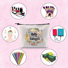 Kindergarten Squad Tiny Human Tamer Teacher Gift Kindergarten Teacher Appreciation Gift Makeup Bag (Human Tamer)
