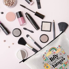 Kindergarten Squad Tiny Human Tamer Teacher Gift Kindergarten Teacher Appreciation Gift Makeup Bag (Human Tamer)