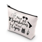 TSOTMO Police Officer Gift: Not All Superheroes Wear Capes Police Woman Appreciation Zipper Pouch Makeup Bag