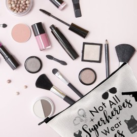 TSOTMO Police Officer Gift: Not All Superheroes Wear Capes Police Woman Appreciation Zipper Pouch Makeup Bag