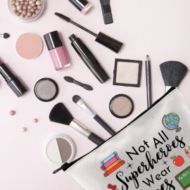 TSOTMO Teacher Appreciation Gift Not All Superheroes Wear Capes End of Year Teacher Pen Pouch Gift (Wear capes teacher)