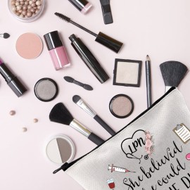 TSOTMO Licensed Practical Nurse Gift She Believed She Could So She Did 2023 Nurse Graduation Gift Makeup Bag (She Believed LPN)