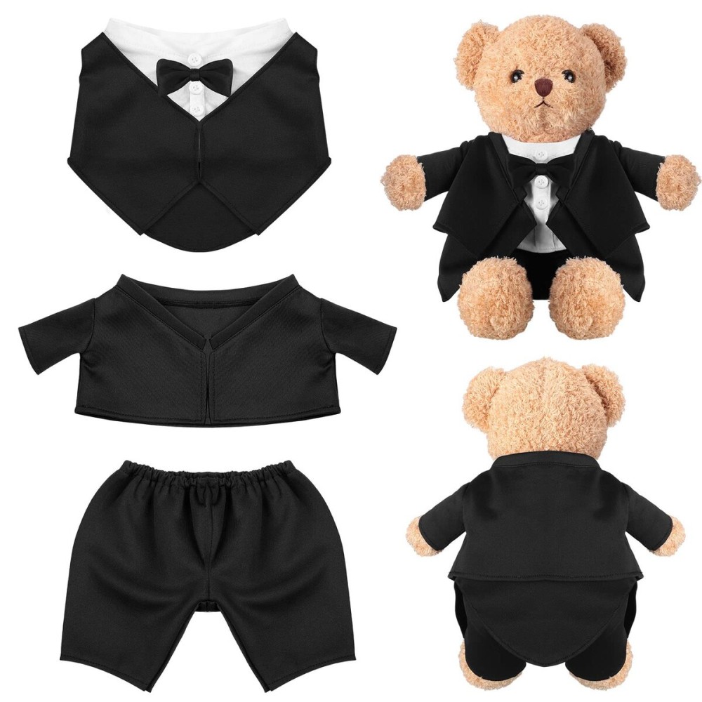 Set of Tuxedo Outfit, Bear Clothes Suitable for 13-15 Inch Stuffed Animal Clothes, Bear Accessories for Your Own Stuffed Animals on Weddings