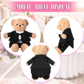 Set of Tuxedo Outfit, Bear Clothes Suitable for 13-15 Inch Stuffed Animal Clothes, Bear Accessories for Your Own Stuffed Animals on Weddings