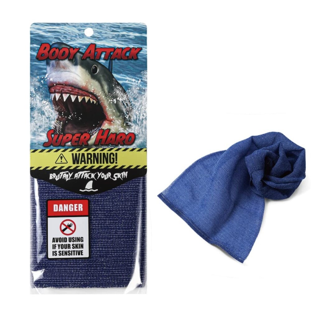 Extra Rough, Exfoliating Washcloth [Made in Japan] Exfoliating Towel Special Texture Makes Fluffy Foam Lather, Back Scrubber, Dead Skin Cell Remover [Loofah for Women and Men] (Blue)