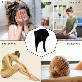 Belsen Satin Bonnet Silk Bonnet Sleep Cap Satin Lined Slouchy Beanie Night Sleeping Hat Adjustable for Curly Hair (Black)